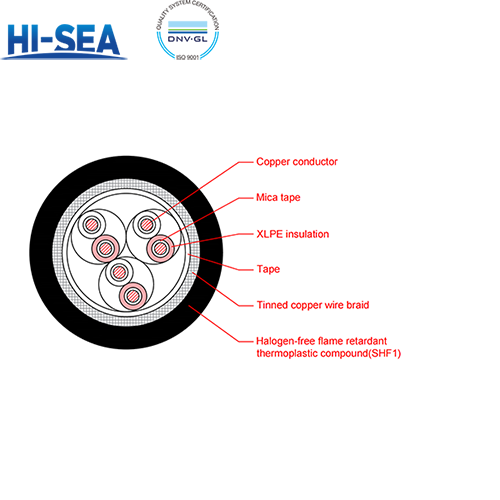 CHJ86/NC XLPE Insulation Low Smoke Halogen Free Fire Resistant Armor Type Marine Communication Cable